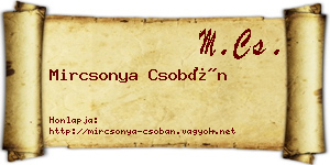 Mircsonya Csobán névjegykártya